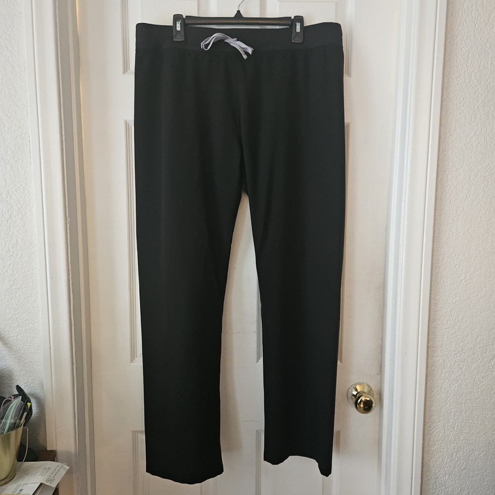 Figs Technical Collection Women's Black Scrubs with Gray Drawstring Size XL